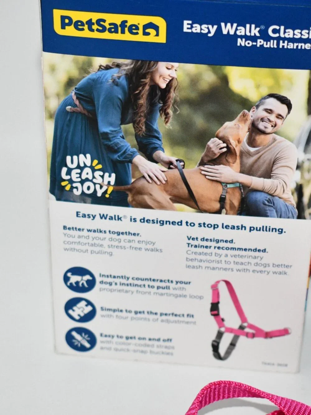 PetSafe Easy Walk No Pull Dog Harness, Medium, Raspberry Pink/ Grey, Front Clip,